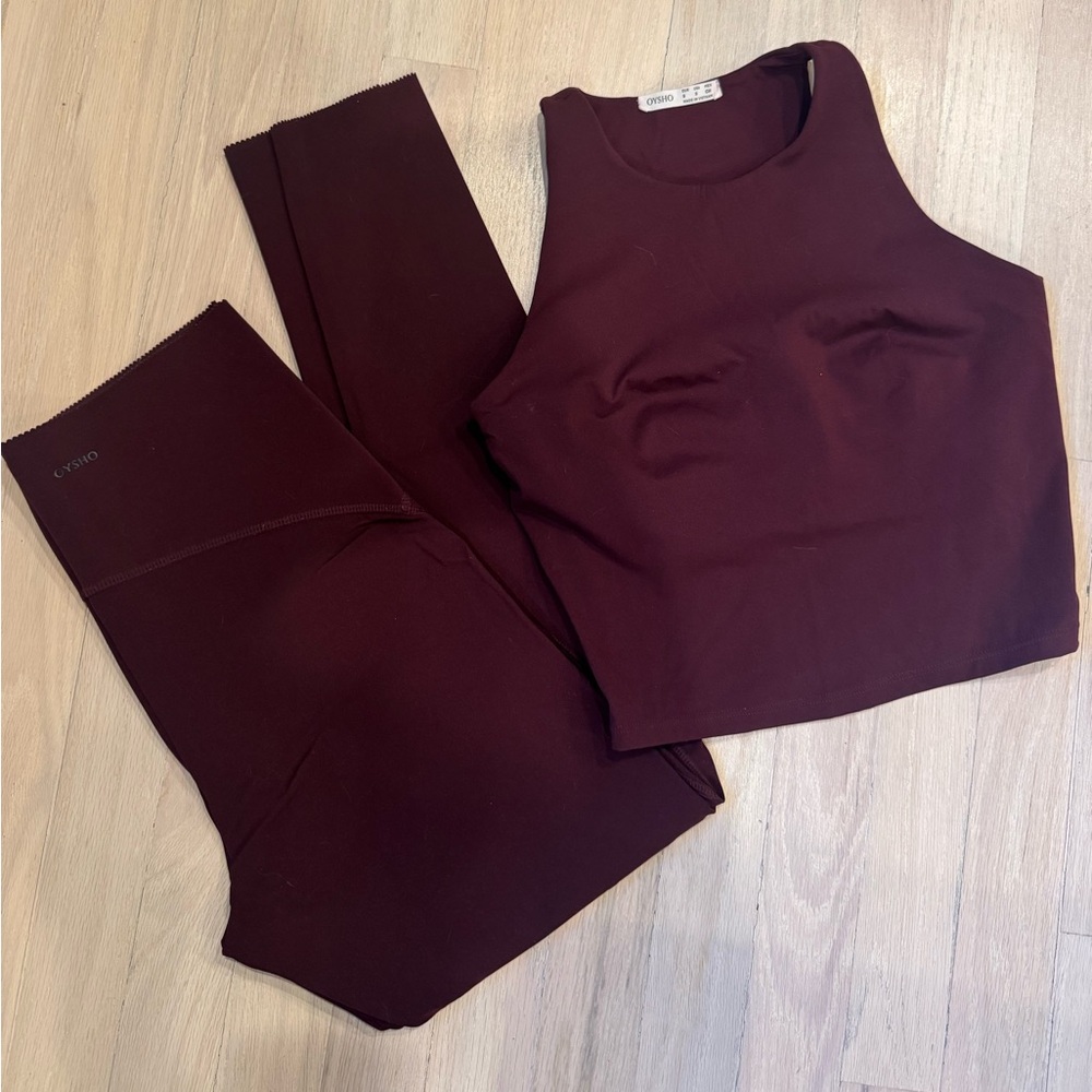 Women's Burgundy Top and Leggings